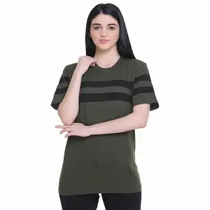 T-shirt lengan pendek 100% katun dasar polos cetak logo sesuai pesanan bulat leher-o musim panas kaos wanita