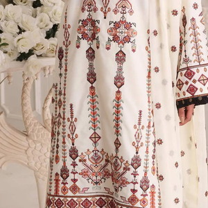 Nouvelle mode femmes costumes de pelouse robe de soirée d'été brodé Design moderne longueur au sol à la vente en gros 2025 - Product Image 5