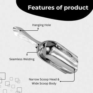 Wholesale Supplier Stainless Steel Big Large <b>Scoop</b> for <b>Sweet</b> Food Popcorn Flour Ice Healthy and Heavy Duty Dishwasher Safe - Product Image 2