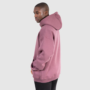 Sudadera con capucha de gran tamaño personalizada con dobladillo crudo 450 Gsm para hombre, Sudadera con capucha gruesa con estampado en relieve, Sudadera con capucha sin cuerda - Product Image 2