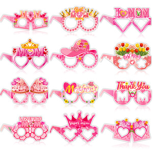 Lunettes de fête pour la fête des mères, accessoires amusants pour photomaton, lunettes de soleil en papier pour l'anniversaire de maman - Product Image 1
