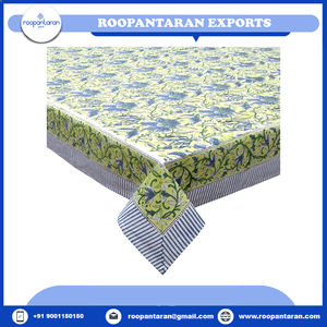 Mantel de algodón blanco recién llegado, manteles de algodón puro con estampado de bloques a mano, artesanía atemporal a la venta a precio barato - Product Image 6
