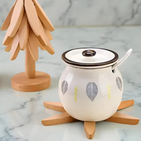 Ensemble de dessous-de-plat et sous-verres en bois de noyer, napperons naturels et accessoires décoratifs de cuisine résistants à la chaleur