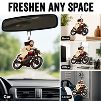 Désodorisant de voiture en papier avec logo personnalisé, motif drôle Jésus à moto et design Deadlift, carte parfumée suspendue pour cadeaux de salle de sport et d'église