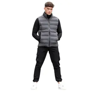 2024 Winter Mens Windproof Soft Fleece Lined Vest Sleeveless Breathable Jacket Full-Zip Elongated Outerwear Vest With Pockets 24