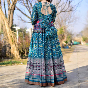 Indian Pakistani Gorgeous Gown Pure Chanderi Muslin <b>Fabric</b> for Fancy Party Function Wear Bollywood Style Casual Wear Traditional - Product Image 1