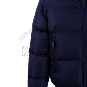 Custom Winter Polyester Zip up Warm <b>Hoodie</b> Jacket Outerwear Padded <b>Quilted</b> Puff Bubble Down Coat Winter Puffer Jacket Mens - Product Image 4