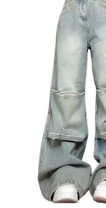 Jeans de Mezclilla para Mujer, Cintura Media, Estilo Casual Vintage, Color Oscuro, Transpirables, Corte Holgado, Estilo Urbano, Alta Calidad, Y2K, Verano - Product Image 4