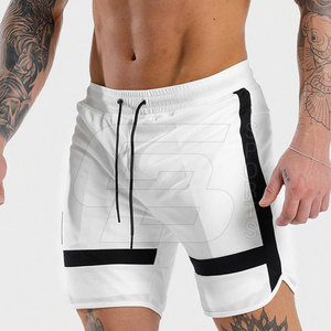 2024 sur mesure hommes taille haute Shorts de gymnastique séchage rapide été Sports entraînement course Shorts taille élastique solide non tissé - Product Image 1