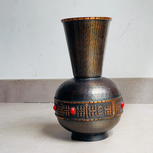 Pot de fleurs décoratif en métal pour table de bureau, design rond unique pour salon, vase et pot à fleurs pour table et comptoir - Product Image 5