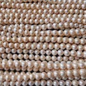 สายไข่มุกน้ำจืดสีขาวที่ไม่ผ่านการบำบัดจากธรรมชาติคุณภาพสูงเครื่องประดับอัญมณีหลวม - Product Image 3