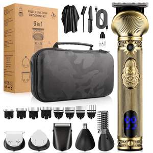 Tondeuse à cheveux sans fil professionnelle 6 en 1 pour hommes, kit de toilettage multi-usages alimenté par USB pour le nez et la barbe - Product Image 4