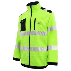 แจ็กเก็ตนิรภัยแบบซอฟต์เชลล์สะท้อนแสงสำหรับฤดูหนาวเสื้อแจ็คเก็ตนิรภัยเสื้อผ้าก่อสร้างมีฝาปิดซิปหน้าอกมองเห็นได้ชัดเจน - Product Image 3