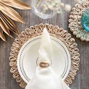 Nouveau design de décorations de fête de mariage, ronds de serviette carrés au look vintage, décorations de table - Product Image 4