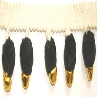 Couverture polyester boucles d'oreilles soie gland cordon en stock métal gland charme livre marque glands