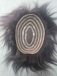 Perruque toupet en dentelle PU pour hommes - Prothèse capillaire en cheveux Remy indiens avec des styles ondulés naturels et raides crépus, poids de 40 à 80 g - Product Image 5