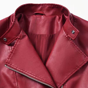 แจ็คเก็ตหนังแฟชั่นผู้หญิงมาใหม่ที่ดีที่สุดสำหรับเสื้อผ้าฤดูหนาว แจ็คเก็ตหนังแขนยาวแบบเรียบขายดีสำหรับผู้หญิง - Product Image 4