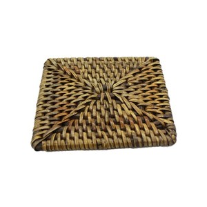 Sous-verres en rotin de style indien artisanal avec support ensemble de sous-verres à thé accessoires de cuisine sous-verres en osier Jute avec support - Product Image 2