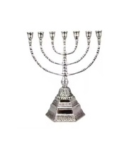 Cuivre antique 7 branches Menorah 28 pouces de haut Chanukkah Hanukkah tige ronde aluminium usage domestique Menorah Hanukkah finition antique