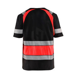 Camisetas de seguridad de alta visibilidad con mangas cortas que absorben la humedad y tela impermeable para trabajos al aire libre OEM disponible - Product Image 2