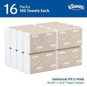Kleenex Professional C-Fold <b>Paper</b> Towels, 10.125" x 13.15", 150 Sheets/Pack, 16 Packs/Case (01500) - Product Image 6