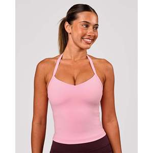 เสื้อกล้ามทรงบรา Unleash Halter Shelf Bra - สีชมพูโรส สปอร์ตบรา - Product Image 1