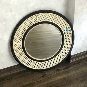 Espejo de mimbre redondo, correa de mimbre, de Vietnam - Product Image 2
