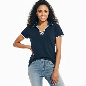Chemise de golf pour femme en maille respirante, écologique, anti-rides, évacuant l'humidité, coupe ajustée, séchage rapide, sport décontracté, 180g - Product Image 1
