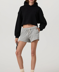 Premium femmes Jersey décontracté écologique surdimensionné à capuche 300 grammes automne pull brodé soie doublé col respirant - Product Image 4