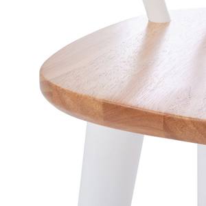 เก้าอี้รับประทานอาหารที่ทันสมัยกรอบไม้สักสีทึบที่มีสีขาวและสีธรรมชาติสำหรับการใช้งานในร่มและกลางแจ้ง - Product Image 6