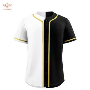 Camiseta de béisbol lisa al por mayor personalizada de calidad superior para mujeres, camisetas de béisbol con botones de Hip Hop personalizadas en blanco para adultos - Product Image 3