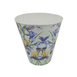 Mayorista hecho a mano hierro redondo flor maceta galvanizado acabado para interior y exterior decoración suelo uso personalizado - Product Image 5