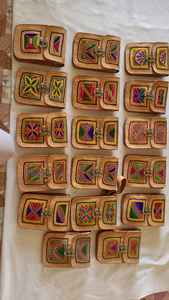 Hand Embroidered Beaded Vintage Leather <b>Sling</b> <b>Bag</b> with Durable Lightweight Rope Handle Cotton/Spandex Material OM Fashion Studio - Product Image 6