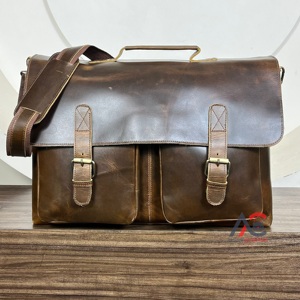 New Vintage Genuine Leather Messenger Briefcase Laptop <b>Bag</b> With Flap Buckle Closure Premium Leather Travel Office <b>Bag</b> <b>For</b> <b>Men</b> - Product Image 1
