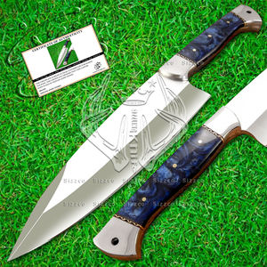 Cuchillo de Chef de cocina D2 hecho a medida de alta calidad, hoja de acero de Damasco súper afilada suave, Funda de cuero de resina, agarre de mano perfecto - Product Image 1