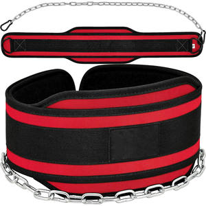 Custom Wholesale OEM/ODM Custom Logo Dip <b>Belt</b> with Heavy Duty Steel Chain Weight Lifting & Calisthenics <b>Back</b> <b>Support</b> <b>Belt</b> - Product Image 2
