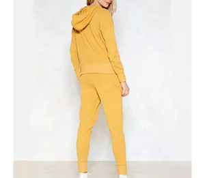 ชุดวอร์มแขนยาวมีฮู้ดสำหรับผู้หญิง,ชุดวอร์มกางเกงผ้าฝ้ายทอแบบออร์แกนิก French Terry แบบสวมศีรษะใส่ออกกำลังกาย - Product Image 6