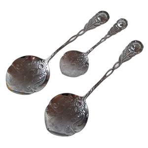 Tenedores de servidor chapados en plata de alta calidad, juego de cucharas de manos de ensalada de Metal, juego de cubiertos, juego de ensalada de Metal de alto estándar de la India - Product Image 6