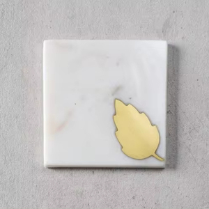 Meilleures ventes Sous-verre en pierre avec motif de feuilles décoratives au prix de gros pour la décoration de table - Product Image 1