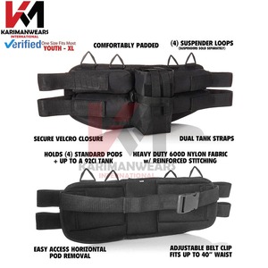 Harnais tactique réglable en toile noire pour paintball, sacoche pour 2 pods, accessoires légers et durables pour paintball - Product Image 4