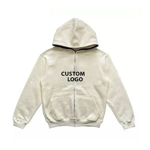 High Quality Men 100% Cotton 320 GSM Heavy Thermal Pullover Hoodie Custom Logo printing Oversized Winter Hoodies for men - Product Image 5