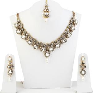 ชุดสร้อยคอหินสีขาว Vivant ออสเตรียพร้อมชุดเครื่องประดับชั้นดี1104910 Maang Tikka - Product Image 1