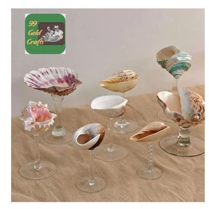 Coupe à martini en coquille de conque naturelle, gobelet à vin fait à la main pour les événements romantiques et la décoration de bar - Product Image 3