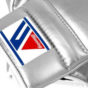 Brand New MS Training Boxing <b>Gloves</b> <b>Silver</b> Lace Leather Material - Product Image 5