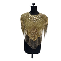 Robe cape pour femme 2025, lourde, de créateur, ornée de sequins et de perles, faite à la main, 100% coton, haute qualité, disponible au prix de gros pour l'exportation