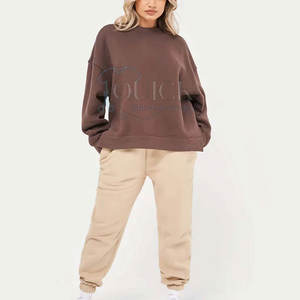 Sudadera de lana Sherpa hecha a medida para mujer, frente de invierno, antiarrugas, ecológica, transpirable, de poliéster/tela de algodón, cálida y suave - Product Image 1