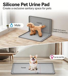 Customizable Square Silicone Eco-Friendly Reusable Cat & <b>Dog</b> Urinary Pads Easy-To-Clean with Solid Pattern - Product Image 2