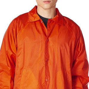 orange color men polyester <b>jackets</b> New Streetwear Blank 100% Nylon Material Windproof Custom Logo Print <b>Zipper</b> <b>Jacket</b> For Men - Product Image 6
