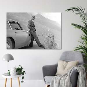 Affiche Sean Connery & Aston Martin, collection James Bond, par James Bond, en tissu peigné avec fermeture à boutons - Product Image 3