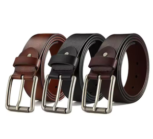 Hot Selling Classic Vintage Pin Buckle Full Grain Cowhide <b>Genuine</b> <b>Leather</b> <b>Belts</b> From Pakistan Comfortable Casual Use Luxury <b>Belt</b> - Product Image 3